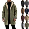 thumbnail image 1 of KICILVS Fleece Lined Jacket Men Zip Up Long Hooded Coat with Pockets for Outdoor Casual Soft Cozy Thick Warm Winter Outerwear, 1 of 6