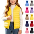 thumbnail image 1 of KICILVS Girls Puffer Vest Zip Up Hooded Sleeveless Jacket with Pockets for Fall and Winter Warm Waistcoat 4-15 Years, 1 of 9