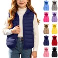 thumbnail image 1 of KICILVS Girls Puffer Vest Zip Up Hooded Sleeveless Jacket with Pockets for Fall and Winter Warm Waistcoat 4-15 Years, 1 of 9