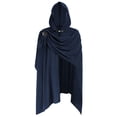 thumbnail image 1 of KICILVS Hooded Cloak Men Cowl Neck Long Draped Cape with Front Buckle Medieval Gothic Assassin Costume Cloak, 1 of 3
