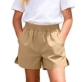 thumbnail image 1 of KICILVS Kids Comfortable Shorts Elastic Waist Side Slit Lightweight Summer Shorts Casual Everyday Wear 1-11 Years, 1 of 9