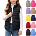 thumbnail image 1 of KICILVS Kids Puffer Vest Zip Up Quilted Sleeveless Jacket with Pockets Lightweight Warm Waistcoat for Winter Wear 4-15 Years, 1 of 9