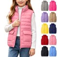 thumbnail image 1 of KICILVS Kids Puffer Vest Zip Up Quilted Sleeveless Jacket with Pockets Lightweight Warm Waistcoat for Winter Wear 4-15 Years, 1 of 9