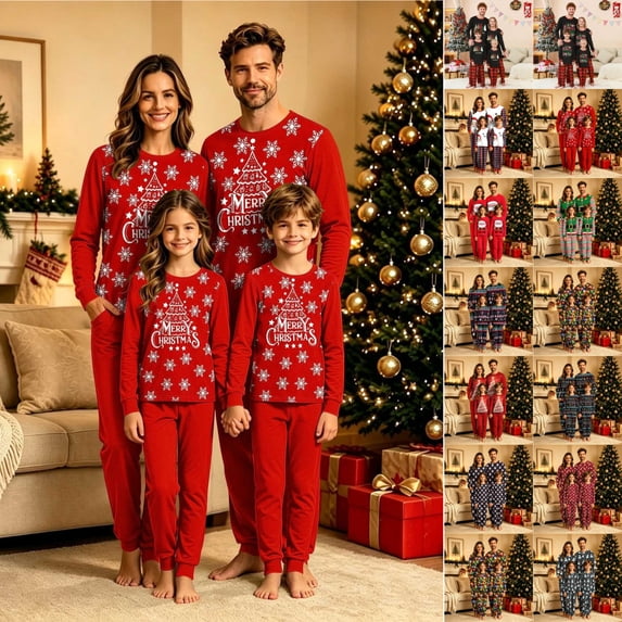 KICILVS Matching Christmas Pajamas for Family Holiday Xmas PJs Festive Sleepwear Soft Comfy Set for Whole Family