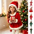 thumbnail image 1 of KICILVS Mrs Claus Costume for Girls, Fuzzy Trim Christmas Dress with Hat, Holiday Party Outfit for Festive Events and Gatherings Size 1-13 Years(Red), 1 of 8