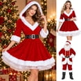 thumbnail image 1 of KICILVS Mrs Claus Costume for Women Fuzzy Trim Christmas Dress Holiday Party Outfit for Festive Events and Gatherings, 1 of 9
