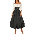 thumbnail image 1 of KICILVS Pirate Costume Women Medieval Peasant Dress Off Shoulder Button Front Layered Ruffle Skirt Cosplay Outfit, 1 of 9