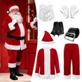 thumbnail image 1 of KICILVS Santa Claus Costume for Men Christmas Cosplay Set for Holiday Party Wear(Top, Pants, Belt, Hat, Foot Covers, Gloves, Beard), 1 of 9