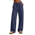 thumbnail image 1 of KICILVS Wide Leg Sweatpants Women High Waisted Drawstring Baggy Pants with Pockets for Autumn Winter Daily Comfortable Outfits, 1 of 8