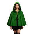 thumbnail image 1 of KICILVS Womens Cape Hooded Short Tie Front Drawstring Front Open Cover Cloak Gothic Halloween Cosplay Costume Cloak, 1 of 7
