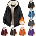 thumbnail image 1 of KICILVS Womens Fleece Lined Windbreaker Jackets Water-Resistant Hooded Zip Up Coat with Pockets Warm Winter Outerwear, 1 of 6
