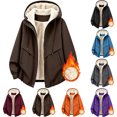 thumbnail image 1 of KICILVS Womens Fleece Lined Windbreaker Jackets Water-Resistant Hooded Zip Up Coat with Pockets Warm Winter Outerwear, 1 of 6
