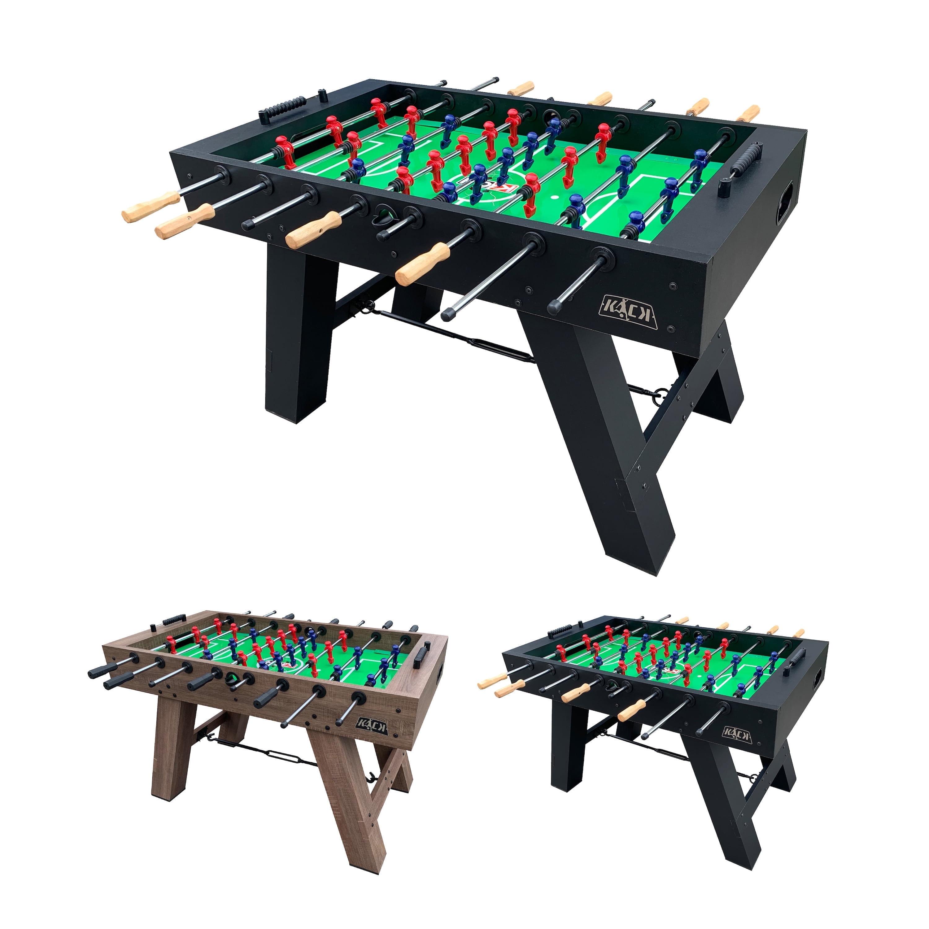 Cavalier 55" Black Foosball Table with Wooden Handles