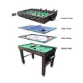 thumbnail image 1 of KICK Quad 48″ 4-in-1 Multi Game Table (Brown) - Foosball, Billiards/Pool, Glide Hockey and Table Tennis, 1 of 10