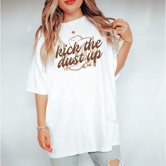 KICK THE DUST UP Garment Dyed Graphic T-Shirt