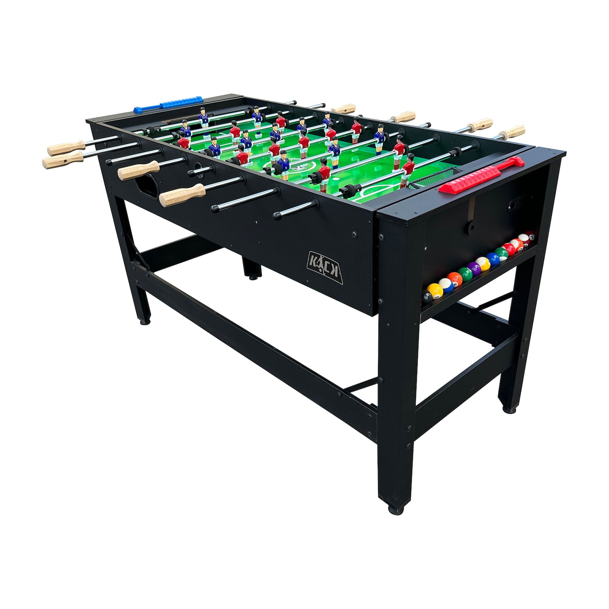 Black 48" 2-in-1 Foosball and Pool Game Table