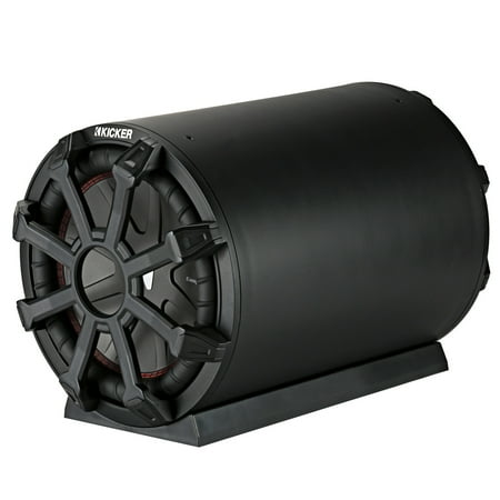 KICKER 10 Inch 400W RMS 4 Ohm Enclosed Tube TB Subwoofer Enclosure, Black