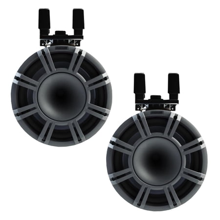 Kicker KMTC9 Marine Audio Charcoal 9" Speaker Boat Tower Horn Pair 44KMTC94C New