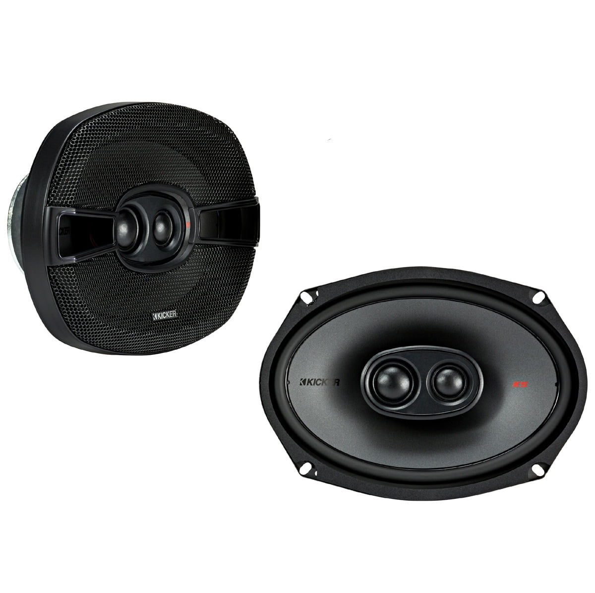 KICKER 44KSC69304 6x9" (160x230mm) 3-way Spkrs w/1"(25mm) and .75"(20mm) tweeters, 4ohm, RoHS Compliant