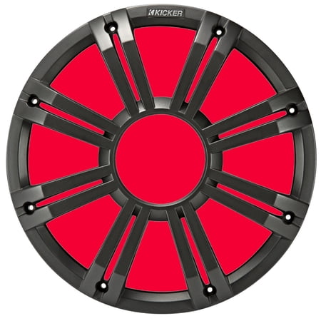 Kicker 45KMG10C Marine Boat 10" Subwoofer Charcoal Multi Color Light Sub Grill