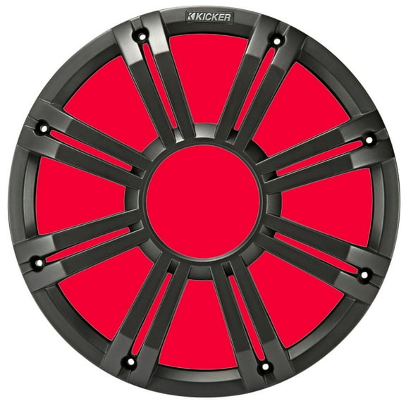 Kicker 45KMG10C Marine Boat 10" Subwoofer Charcoal Multi Color Light Sub Grill