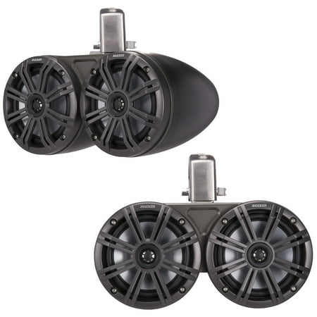KICKER - 6-1/2" 2-Way Marine Speakers with Polypropylene Cones (Pair) - Black