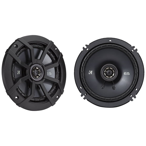 KICKER 48ESC65 - 6.5 inch Coaxial, 230 Watts Peak, 2-Way Car Speakers, Black Grilles, Poly-Blend Cone, 13mm Tweeter, Zero Tweeter Protrusion