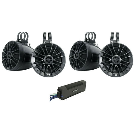 KICKER 48PXA10005 1000w 5-Channel Amplifier+(4) Tower Speakers For ATV/UTV/RZR