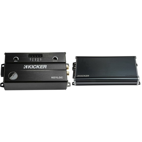 KICKER CX1800.1 Mono Amplifier & 47KEYLOC Smart Line Output Converter Bundle