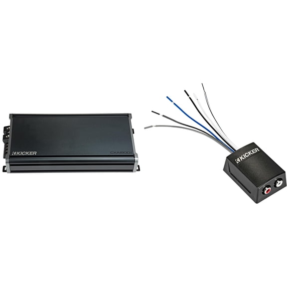 KICKER CX1800.1 Mono Amplifier & KISLOC2 Line Output Converter Bundle