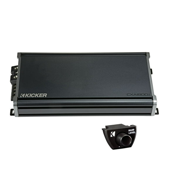 KICKER CXA1800.1 1800 Watt Mono Class D Car Amplifier Amp Bundled with Compatible Bass Knob CXARC