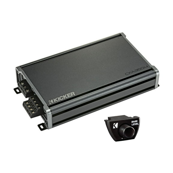 KICKER CXA360 360 Watt 4 Channel Car Amplifier Amp Bundled with Compatible Bass Knob CXARC