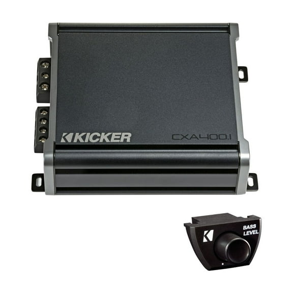 KICKER CXA400.1 400 Watt Mono Class D Car Amplifier Amp Bundled with Compatible Bass Knob CXARC