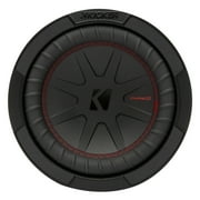 KICKER CompR 8 Inch 2 Ohm DVC 600W Peak Power Car Audio Subwoofer, Black