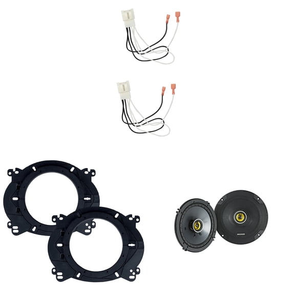 KICKER Speakers 6.5 inch for Ford Fusion 2013-2020 Upgrade Kit - 2 Pack of CS Series with Adapters and Harness, Coaxial 6 1/2 Car Audio Front or Rear Door Speaker, 46CSC654