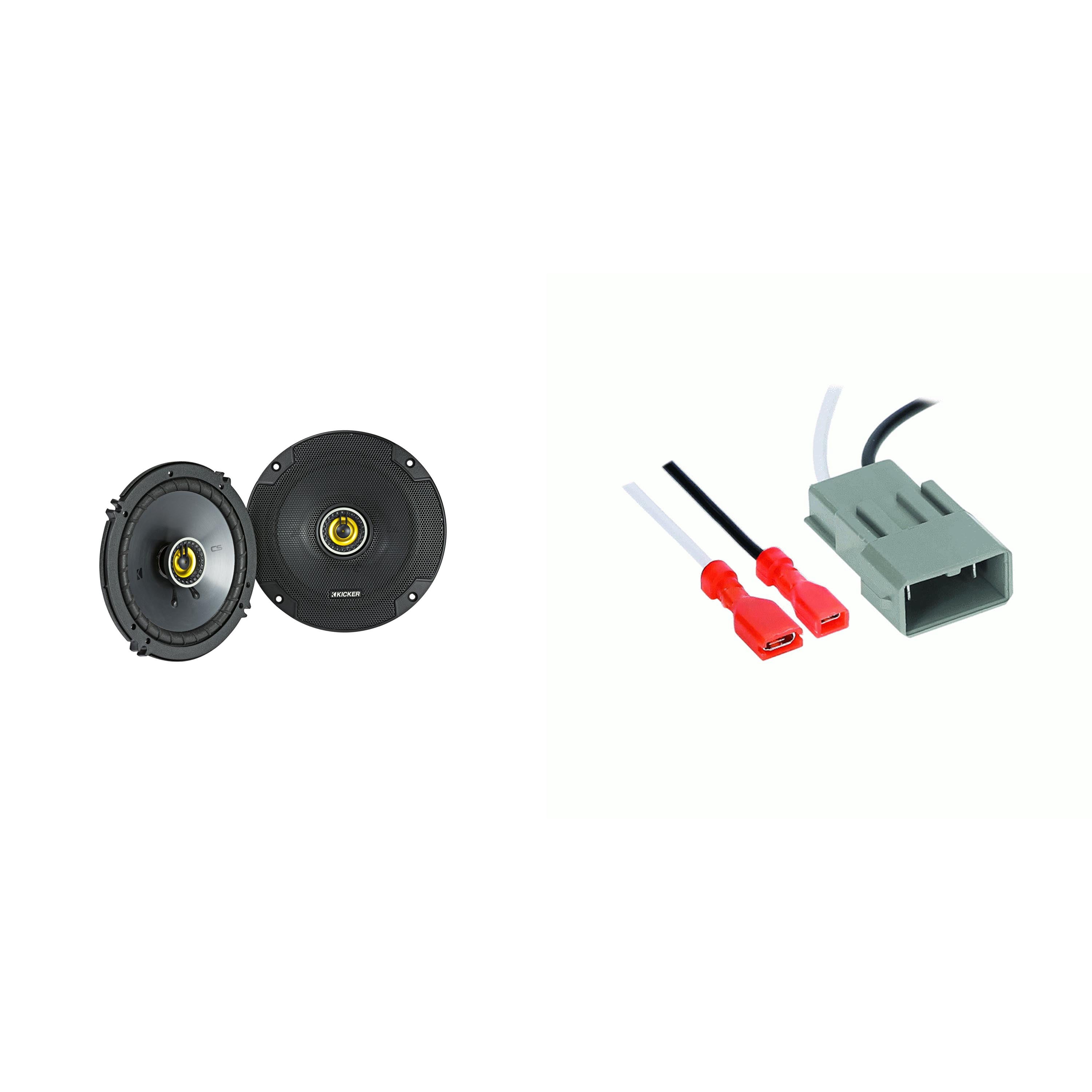 KICKER Speakers 6.5 inch for Honda Civic 2002-2020 Upgrade Kit - 2 Pack of CS Series with Harness, Coaxial 6 1/2 Car Audio Front Door or Rear Deck Speaker 46CSC654