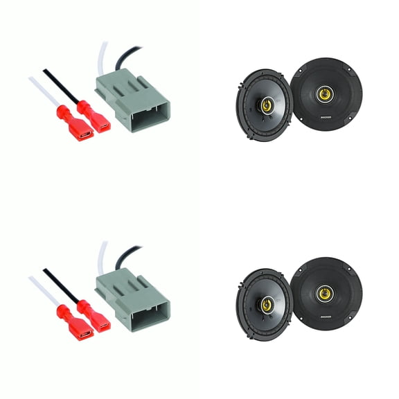 KICKER Speakers 6.5 inch for Honda Civic 2002-2020 Upgrade Kit - 4 Pack of CS Series with Harness, Coaxial 6 1/2 Car Audio Front Door and Rear Deck Speaker 46CSC654