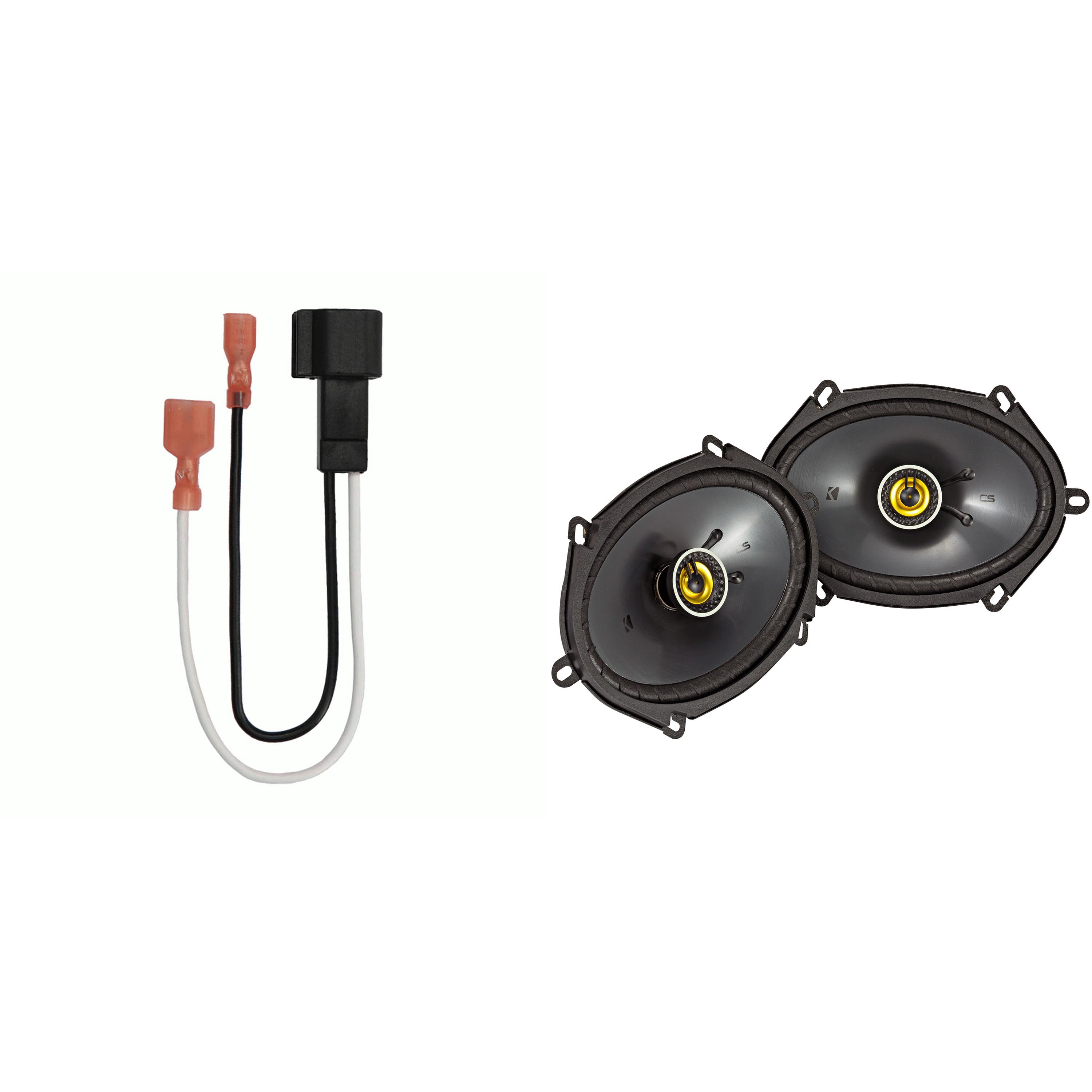 KICKER Speakers 6X8 inch for Ford F-150 1999-2014 Upgrade Kit - 2 Pack of CS Series with Harness, Coaxial Car Audio Front or Rear Door Speaker 46CSC684