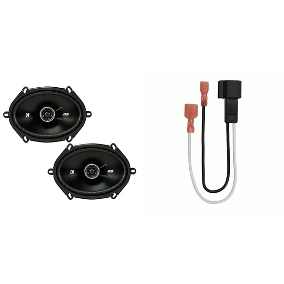 KICKER Speakers 6X8 inch for Ford F-150 1999-2014 Upgrade Kit - 2 Pack of DS Series with Harness, Coaxial Car Audio Front or Rear Door Speaker 43DSC6804