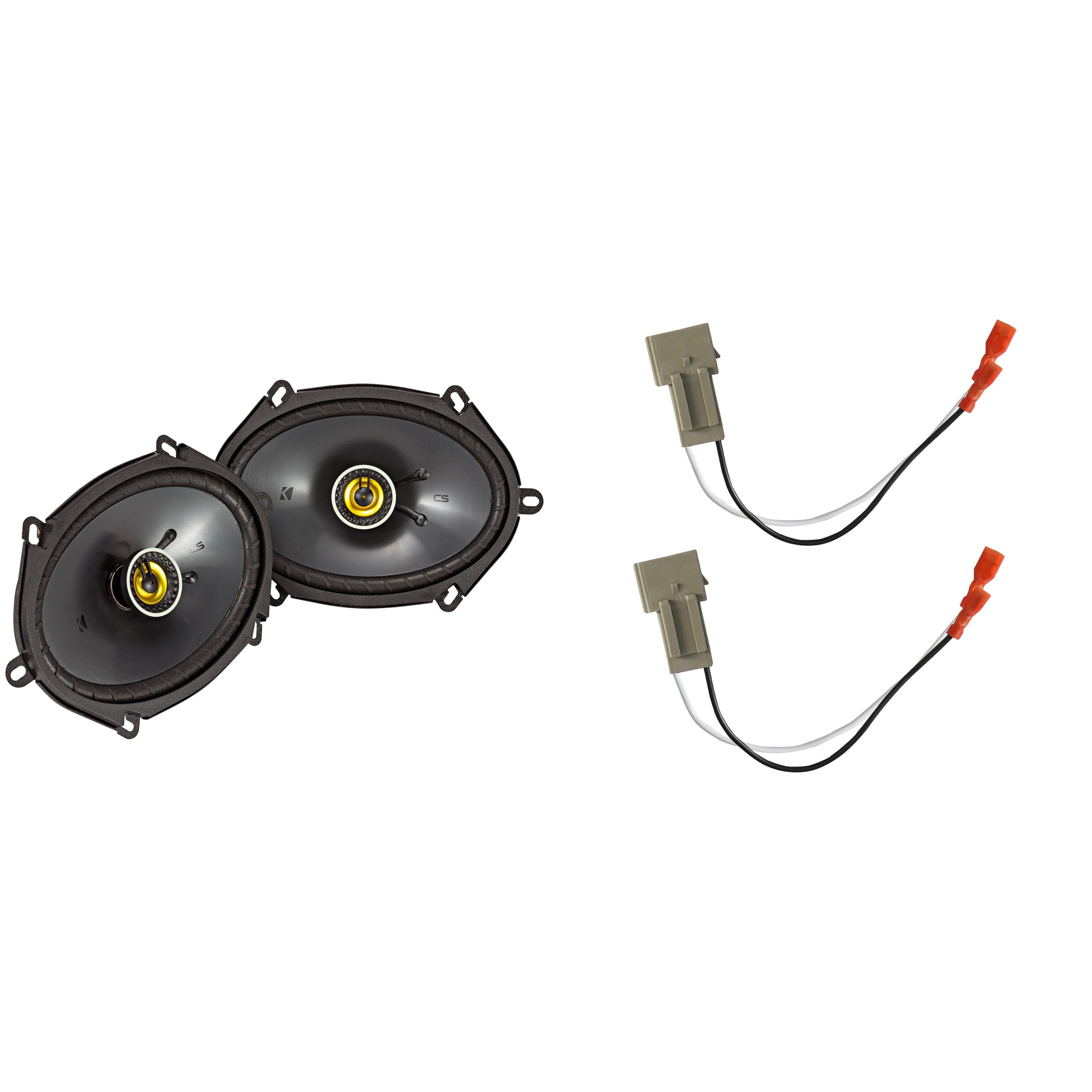 KICKER Speakers 6X8 inch for Ford F-250/F-350/F-450/F-550 1999-2004 Upgrade Kit - 2 Pack of CS Series with Harness, Coaxial Car Audio Front Door or Rear Door or Side Panel Speaker 46CSC684