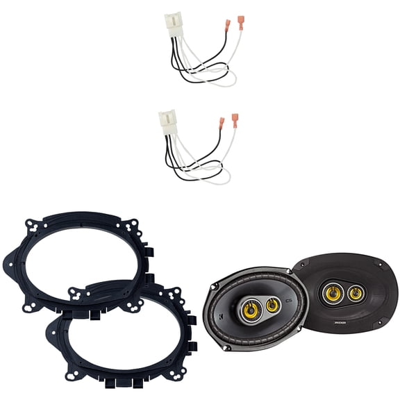 KICKER Speakers 6X9 inch for Ford F-150 2015-2024 Upgrade Kit - Pair of CS Series with Adapters and Harness, Car Audio Front Door Speaker 46CSC6934