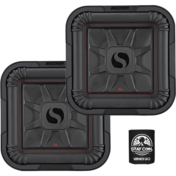 KICKER Subwoofer Package of 2 Items: 10" Solo-baric L7T Subwoofers DVC 2-Ohm (Pair) - 2x 46L7T102 Subs