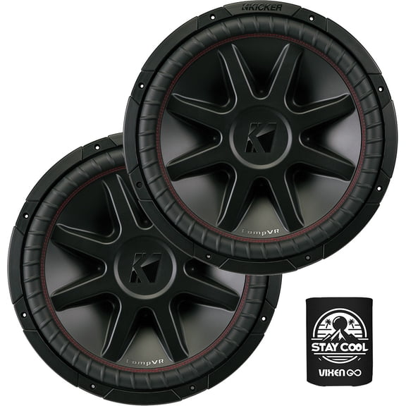 KICKER Subwoofer Package of 2 Items: 15" CompVR Subwoofers DVC 4-Ohm (Pair) - 2x 43CVR154 Subs