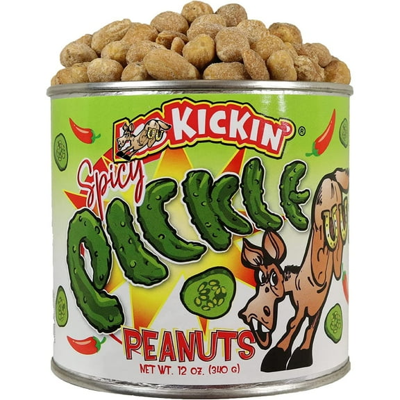 KICKIN Spicy Pickle Hot Peanuts 12oz The Perfect Kickin Snack' To Enjoy With Friends