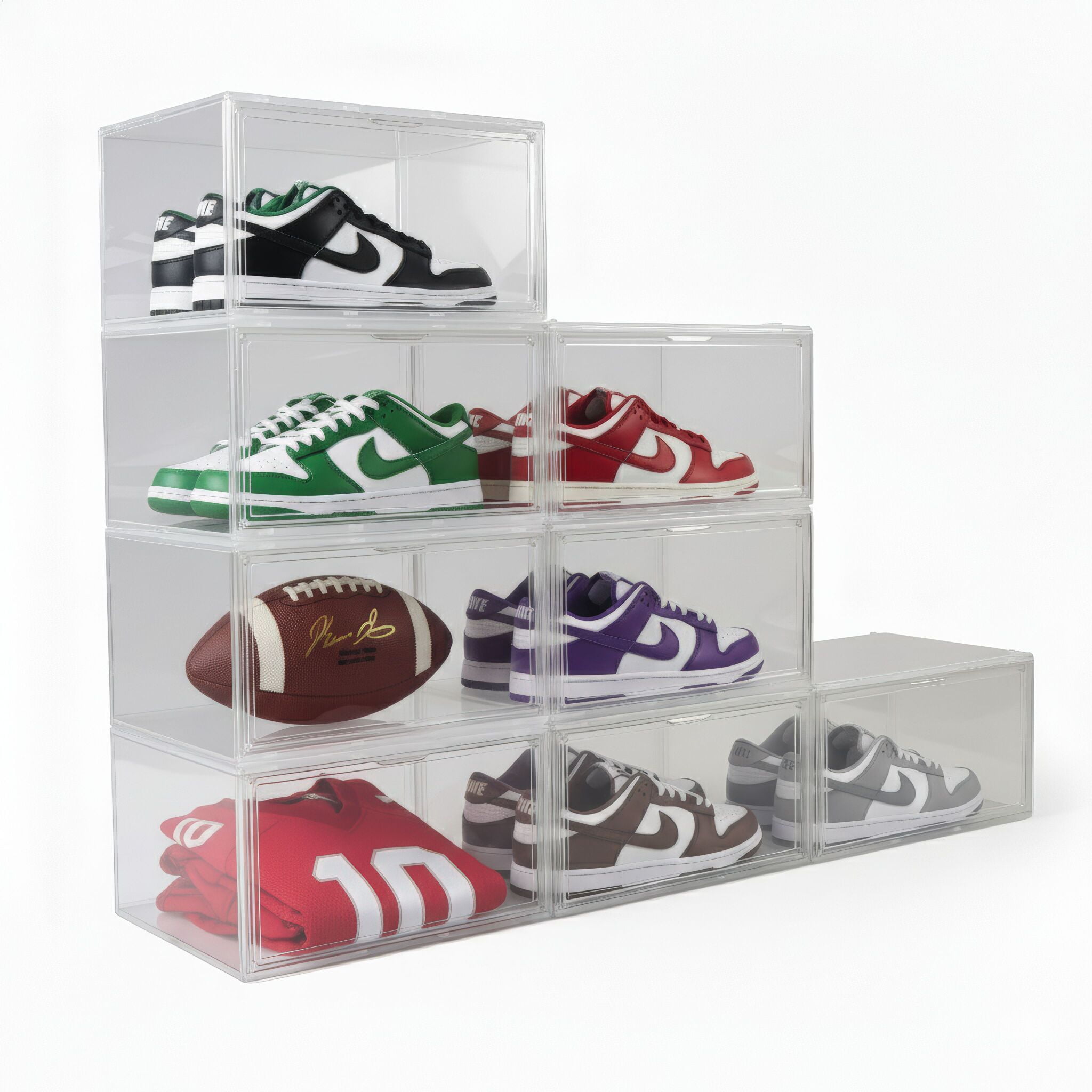 Kicks & Co Clear Shoe Organizer & Shoe Rack Box, Stackable Sneaker