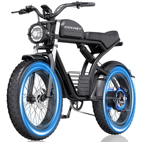 KICKWEY Electric Bike for Adults, 1500W/3000W 30-35MPH,48V23AH, Max 75Miles Electric Motorcycle 20" Fat Tire Dirt Bike, Shamano 7-Speed E-Bike Dual Shock Absorber,UL2849