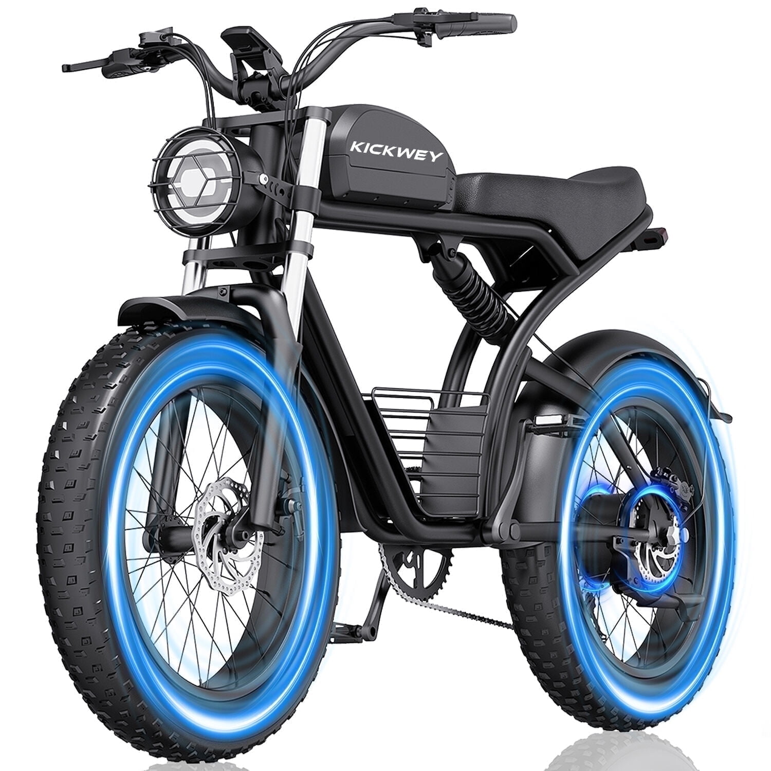 KICKWEY K7 Electric Bike for Adults, 1500W Motor, 48V 23Ah Battery, 20" Fat Tire Electric Motorcycle, 35MPH Top Speed, Shimano 7-Speed & Dual Suspension, UL 2849 Certified