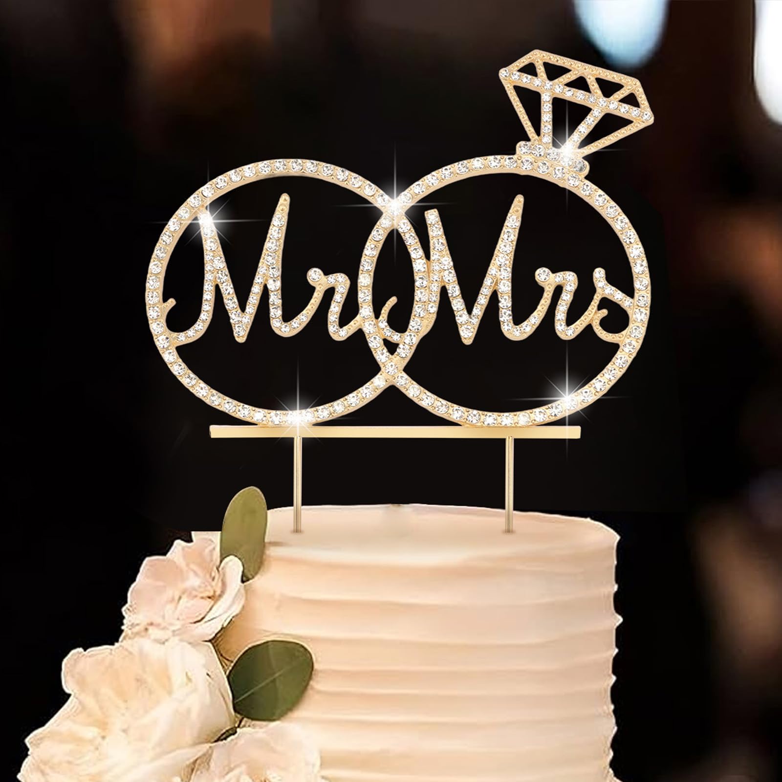 KICOSY Crystal MR & MRS Wedding ITL1 Cake Topper Bride and Groom ...