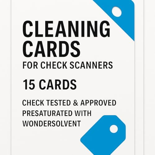 Cleaning Cards for Check Scanners  15 Pre-Saturated Cards with WonderSolvent  Tested for Reliable Performance  Cleaning Supplies for Banks, Financial Institutions, and Business Equipment