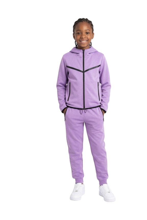 KID CLASSIC 2 PIECE MID WEIGHT TECH FLEECE SUITS W/DRAWSTRINGS XS TO XL